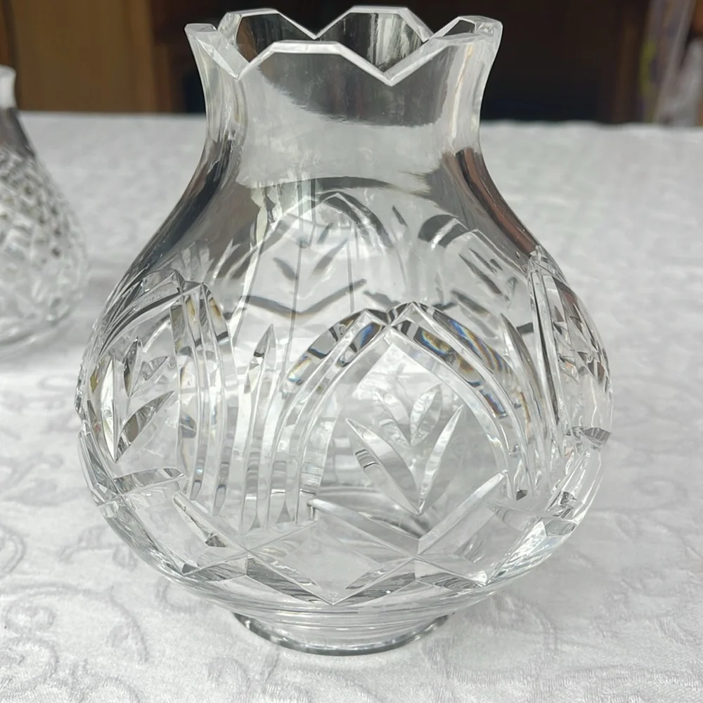 Vintage Waterford Crystal hurricane lamp and globe , globe only